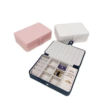 Korean Version Simple Ins Style Portable Jewelry Storage Box 2024 New High-end Exquisite Large Capacity Travel Jewelry Bag 6