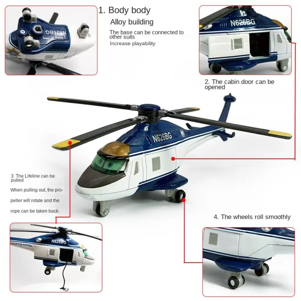 Classic Alloy Pixar Planes Toys Lifelike Cartoon Helicopter Model Toy Aircraft mobilization Toys