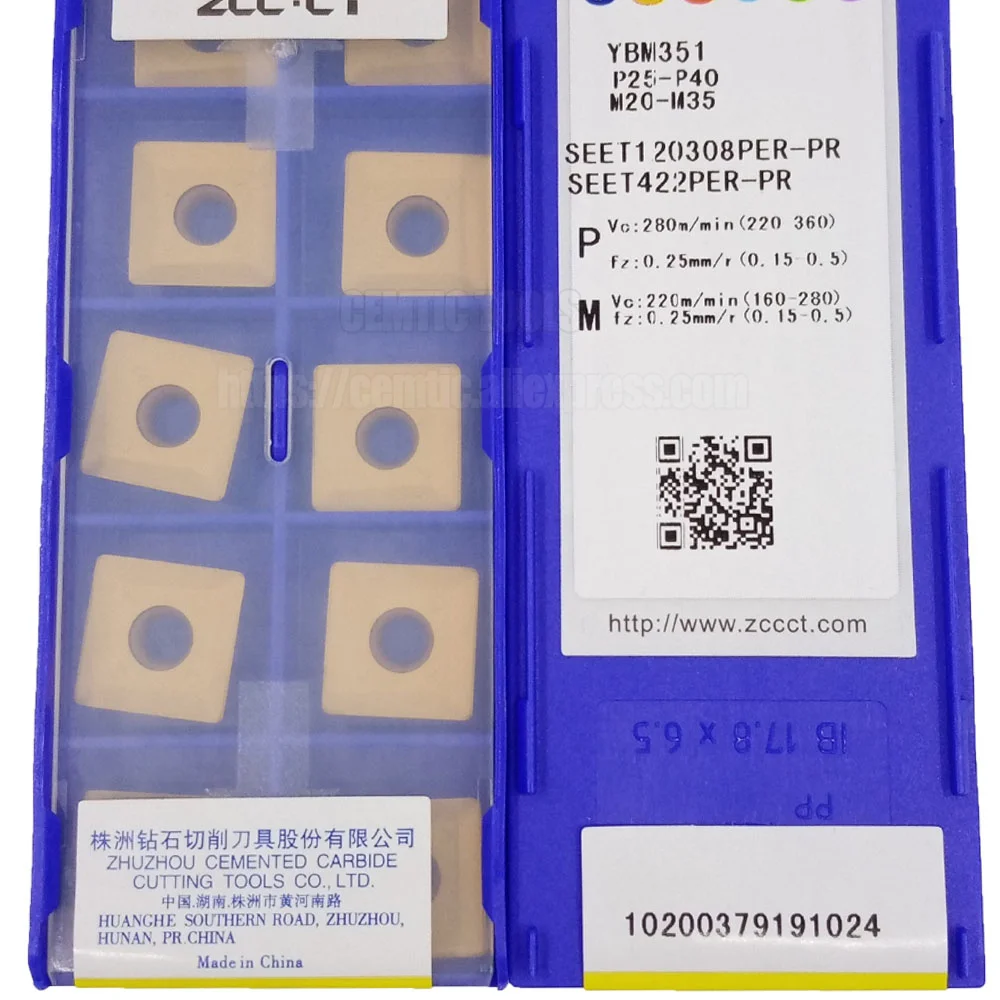 

ZCC CNC Alloy Blade SEET YBM351 SEET120308PER-PR YBM251