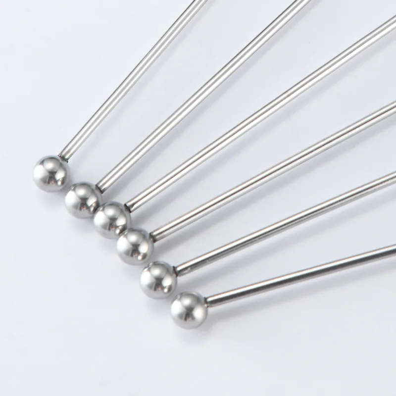 5Pcs 19cm Silver Fruit Sticks 304 Stainless Steel Juice Drink Stirring Mixing Sticks Cocktail Bar Swizzle Bar Accessories