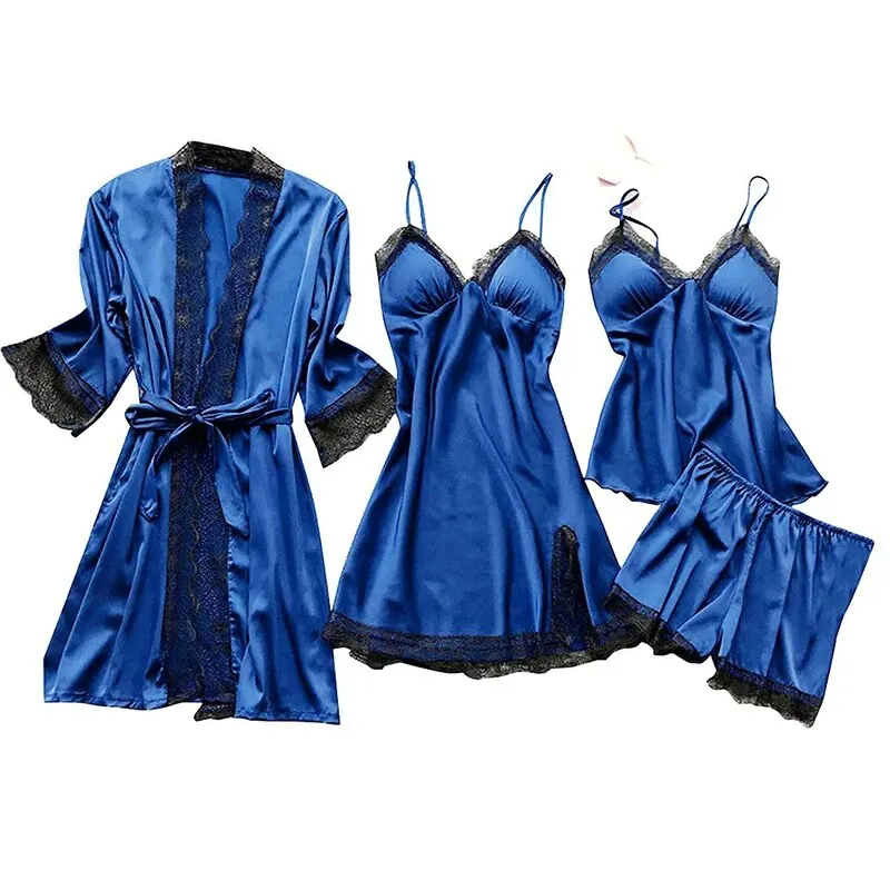 Womens Satin Robe Set for Sex Naughty Play Soft Comfy Nightgown with Robe 2  Piece Pajama Set Sexy Sleepwear Nightwear