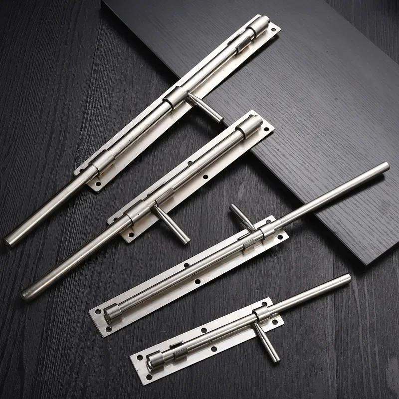 Door Latch Thickened 304 stainless steel floor latch deadbolt lengthened wood latch welded iron door open fitted earth
