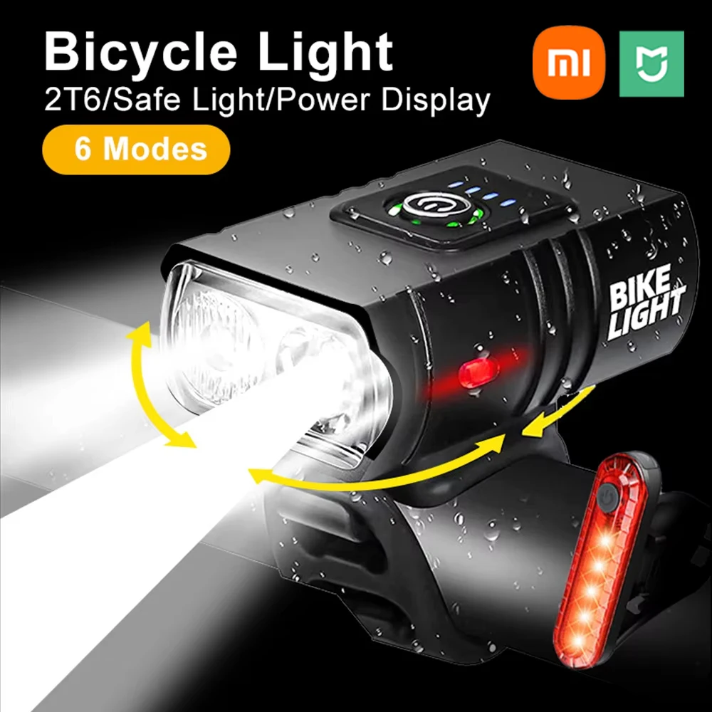 bicycle lights Xiaomi Mijia Bicycle Light LED Front USB Rechargeable Mountain Bicycle Lamp 1000LM 6 Modes Bike Headlight Flashlight for Cycling