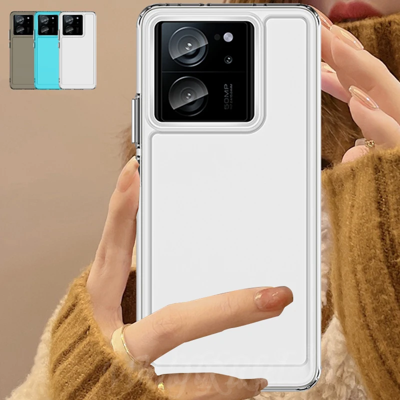 Per Xiaomi 13T Pro Custodia Cover Xiaomi Mi 13T Pro Capas Paraurti Antiurto Tpu Armor Colore Trasparente Trasparente Trasparente Fundas Xiaomi 13T Pro