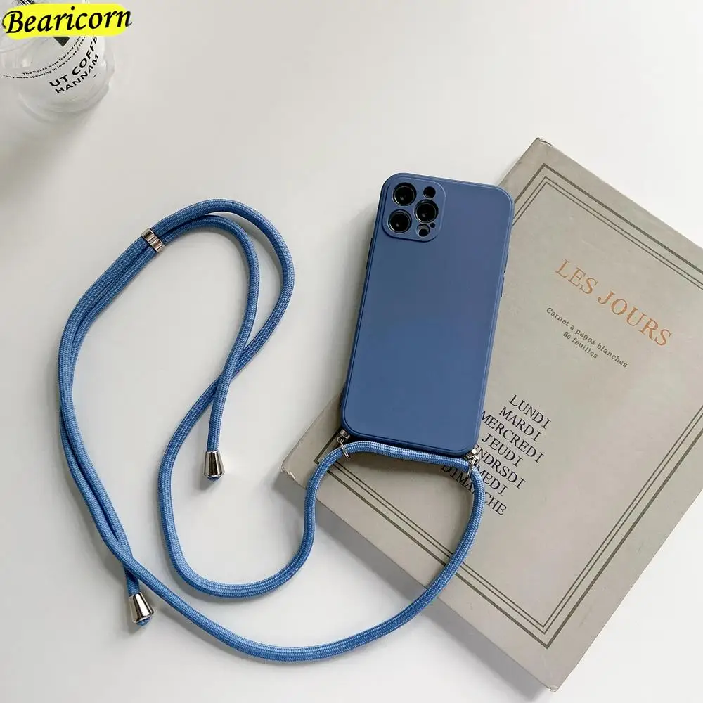 thumbnail image 1 of Necklace Strap Lanyard Cord Square Case For Samsung Galaxy A13 A23 A33 A53 A73 A14 A34 A54 A10 A20 A30s A50 A70 A01 A03 A3 Core, 1 of 5