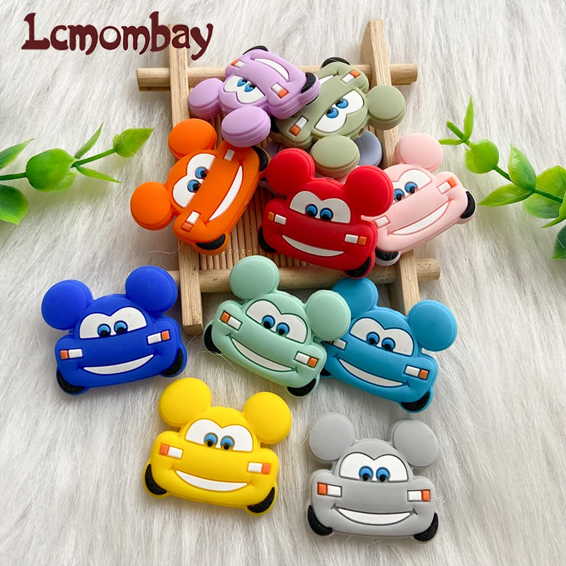 10pcs Silicone Teeth Food Grade Mini Silicone Car Baby Cartoon Tooth Beads for DIY Necklace Chain Accessories 2