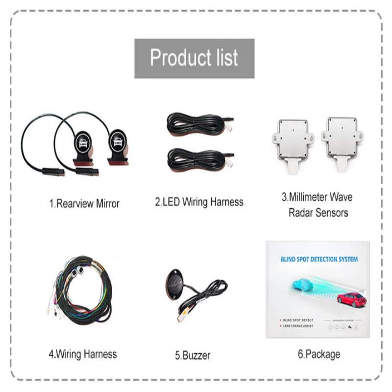 77GHZ Universal Car Safe Driving Assist BSD BSM 77GHZ blind spot detection system lane change assist Security Warning sensor