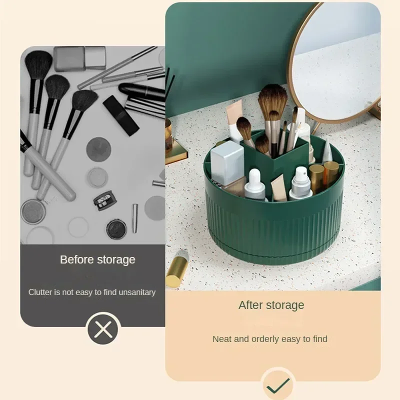 360° Rotating makeup Storage Box Desktop Makeup Organizer Cosmetic Brush Holder Lipstick Eyebrow Pencil Holder Jewelry Container 5