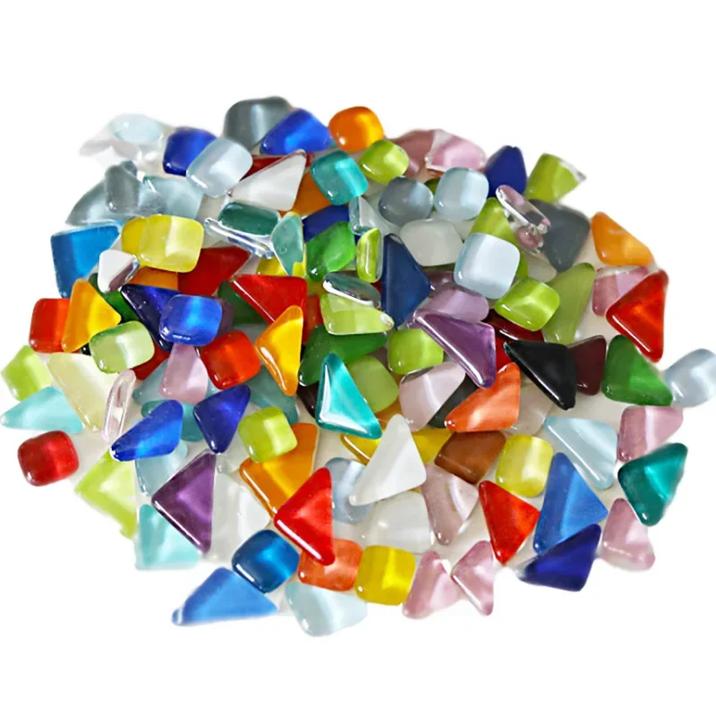 100Gram/Set Diy Irregular Glass Mosaic Stones Mosaic Glass Pebbles Crafts Material Puzzle Diy Making