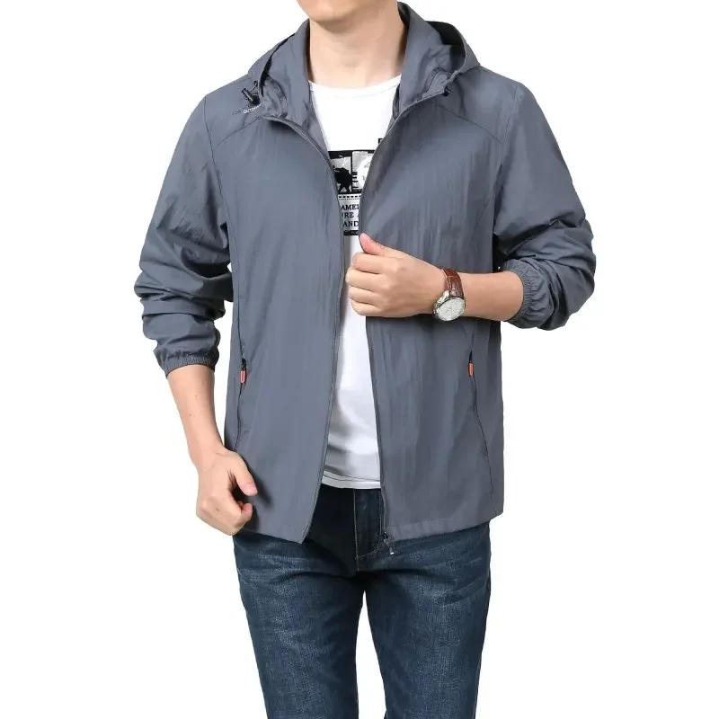 New Hooded Sun Protection Suit for Men's Summer Quick Drying Breathable Jacket, Large Outdoor Sports, Leisure Fishing image
