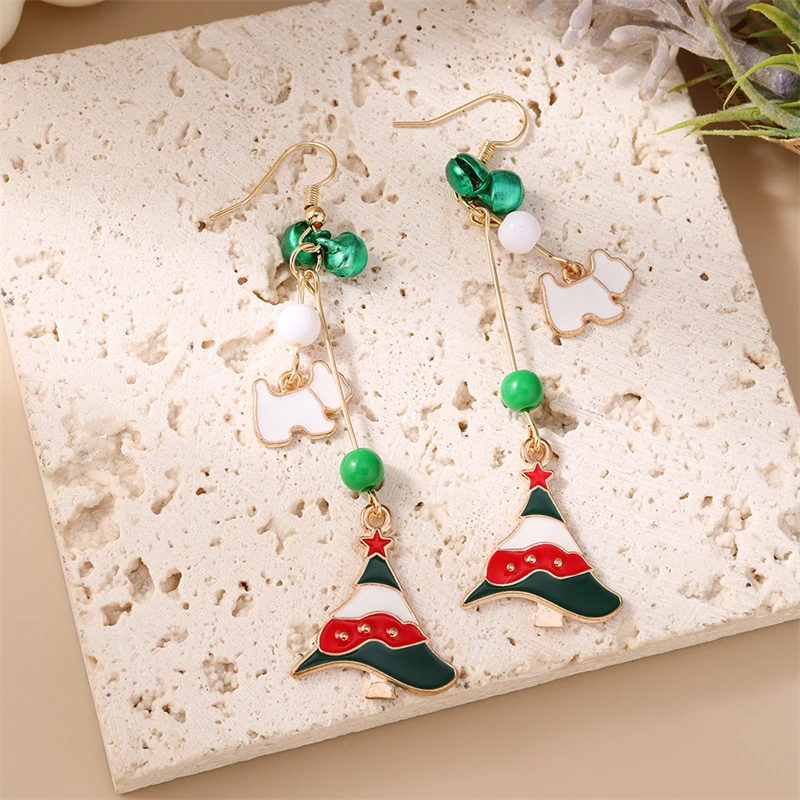 Mode Frohe Weihnachten Tropfen Ohrringe für Frauen Santa Claus Baum Glocke Baumeln Haken Ohrringe Mädchen Neue Jahr Festival Schmuck Geschenk – Detail 9