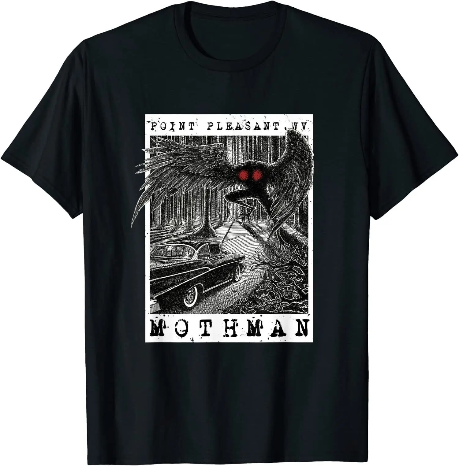 New Limited Mothman Meeting-Camicia Cryptid Originale Piacevole A 1966 Punti S-3Xl Maniche Lunghe O Corte