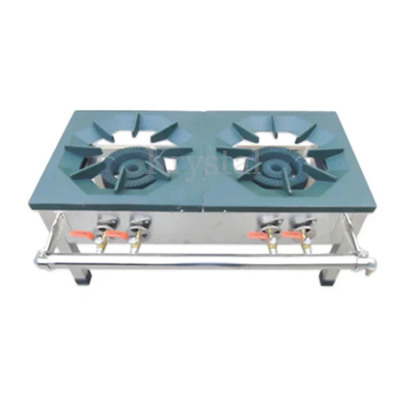 Gas Stove Stainless Steel Commercial Double-Eye Double-Ring Gas Short-Foot Energy-Saving Soup Stove 3