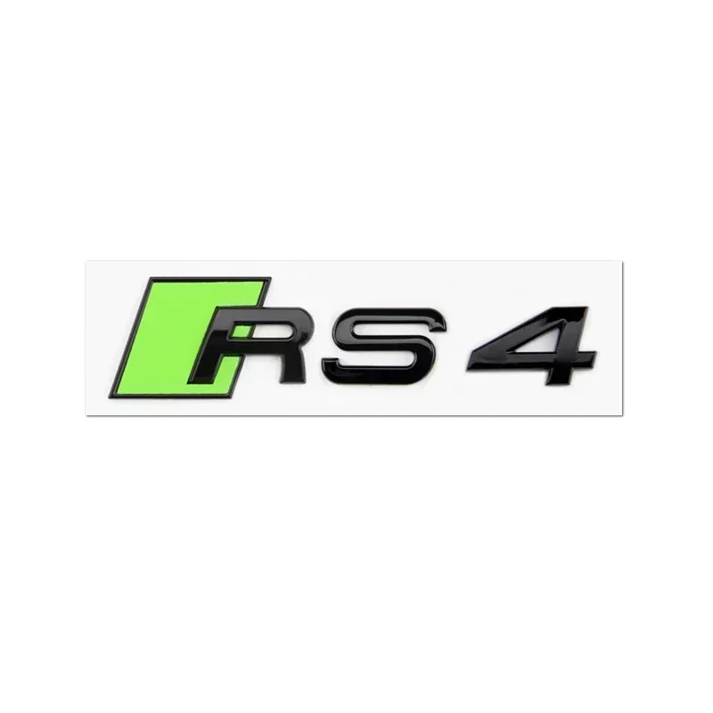 아우디 3D ABS 접착식 녹색 자동차 트렁크 번호 문자 스티커 (아우디 RS3 RS4 RS5 RS6 RS8 로고 엠블럼 네임플레이트 배지 액세서리)