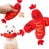 Dog Sound Plush Toy Hot Dog Chewing Toy Pet Grinding Teeth Squeaky Plush Toy Puppy Bite-resistant Interactive Chew Toy ﻿ 1