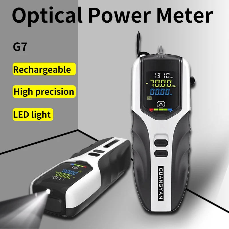 

G7 Fiber Optic Power Meter High Precision Rechargeable Battery Optical Fiber Power Meter FTTH FC/SC/ST With Flash Light OPM
