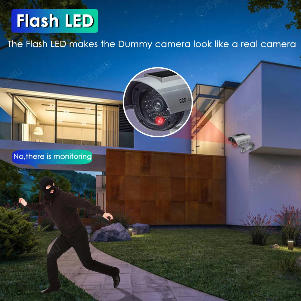 Cámara CCTV de seguridad falsa, Monitor de simulación, vigilancia con luz  LED intermitente, uso en el hogar, negocios, oficina, interior y exterior -  AliExpress