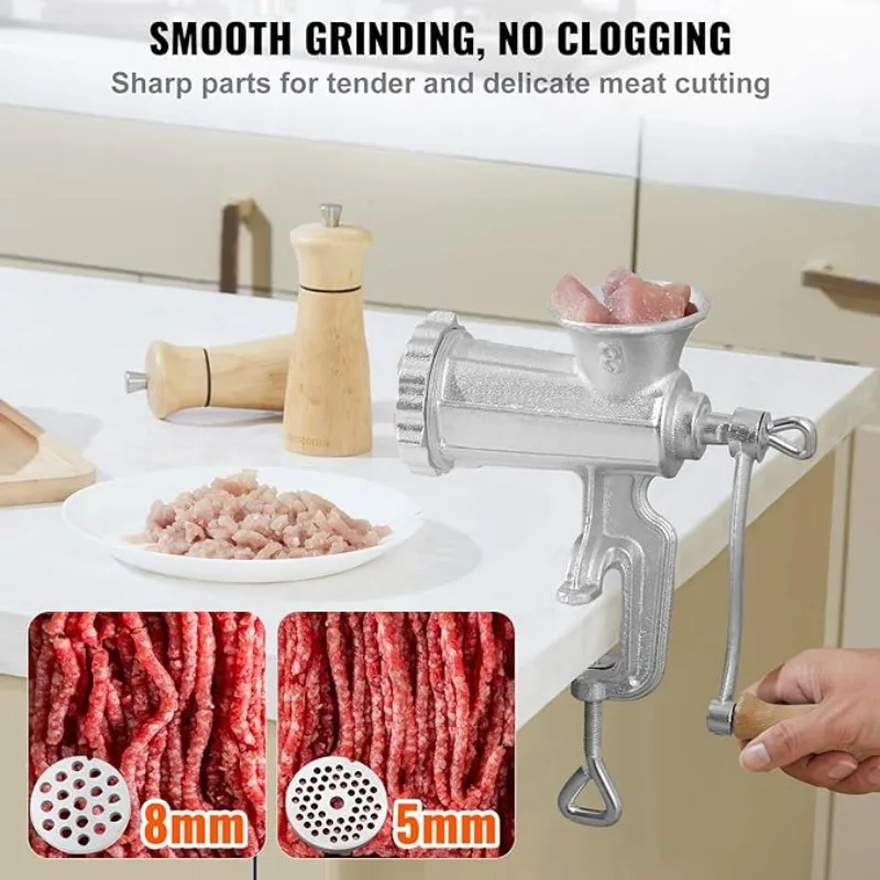 Meat Grinder, Cast Iron Heavy Duty Sausage Maker and Manual Meat