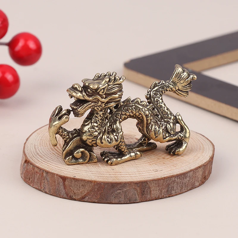 

Статуэтка дракона со знаком зодиака, статуэтка, богатство, латунный декор, процветание, китайский стиль, дракон, удачи, животное фэн-шуй, винтажное украшение, 1 шт.