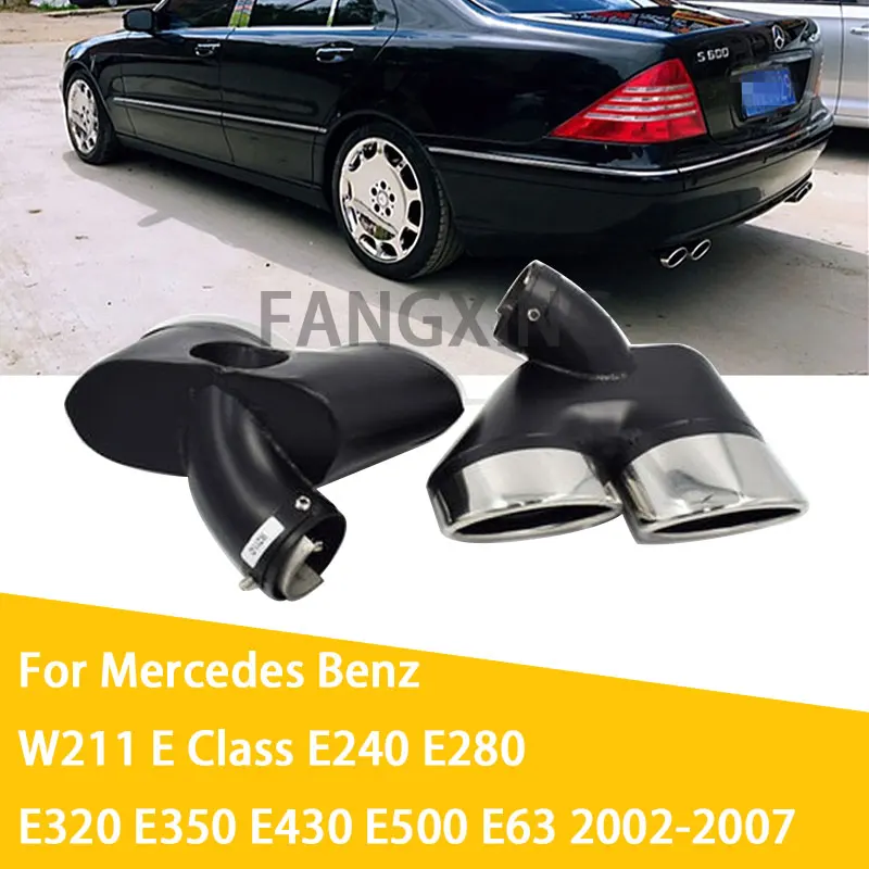 1 Pair Stainless Steel Car Exhaust Tip Muffler Tips For Mercedes Benz
