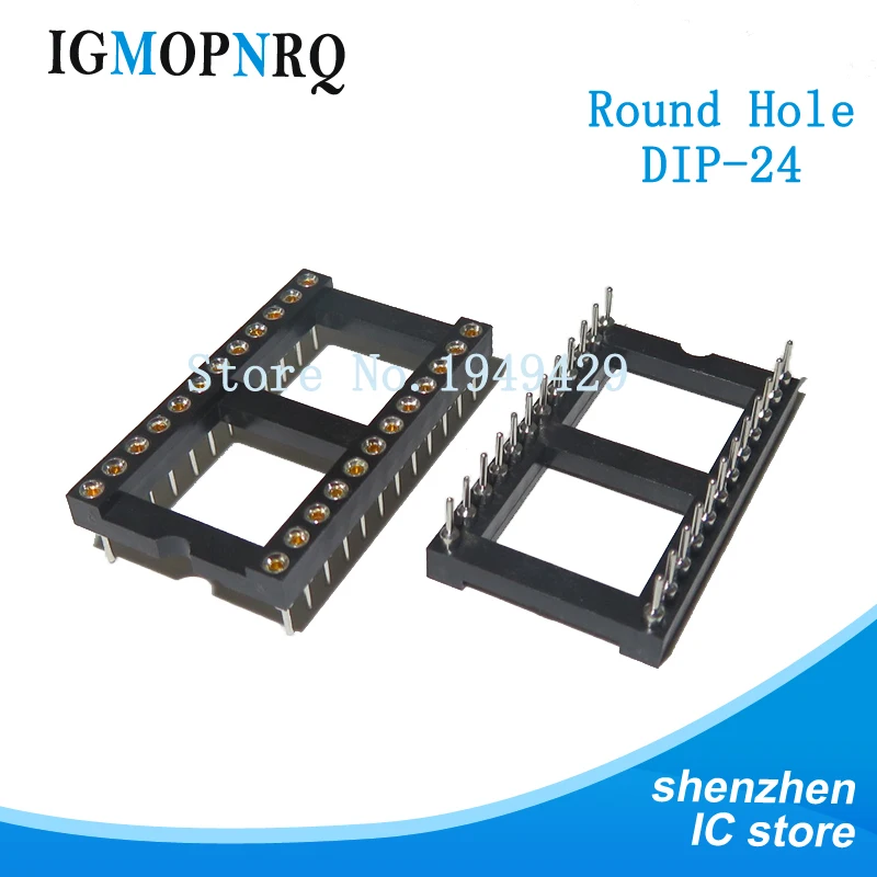 와이드 바디 DIP24 IC 라운드 홀 소켓, 24 p 딥 칩 테스트 거치대 어댑터, 24 핀 딥-24 DIP 24 핀 커넥터, 10 개