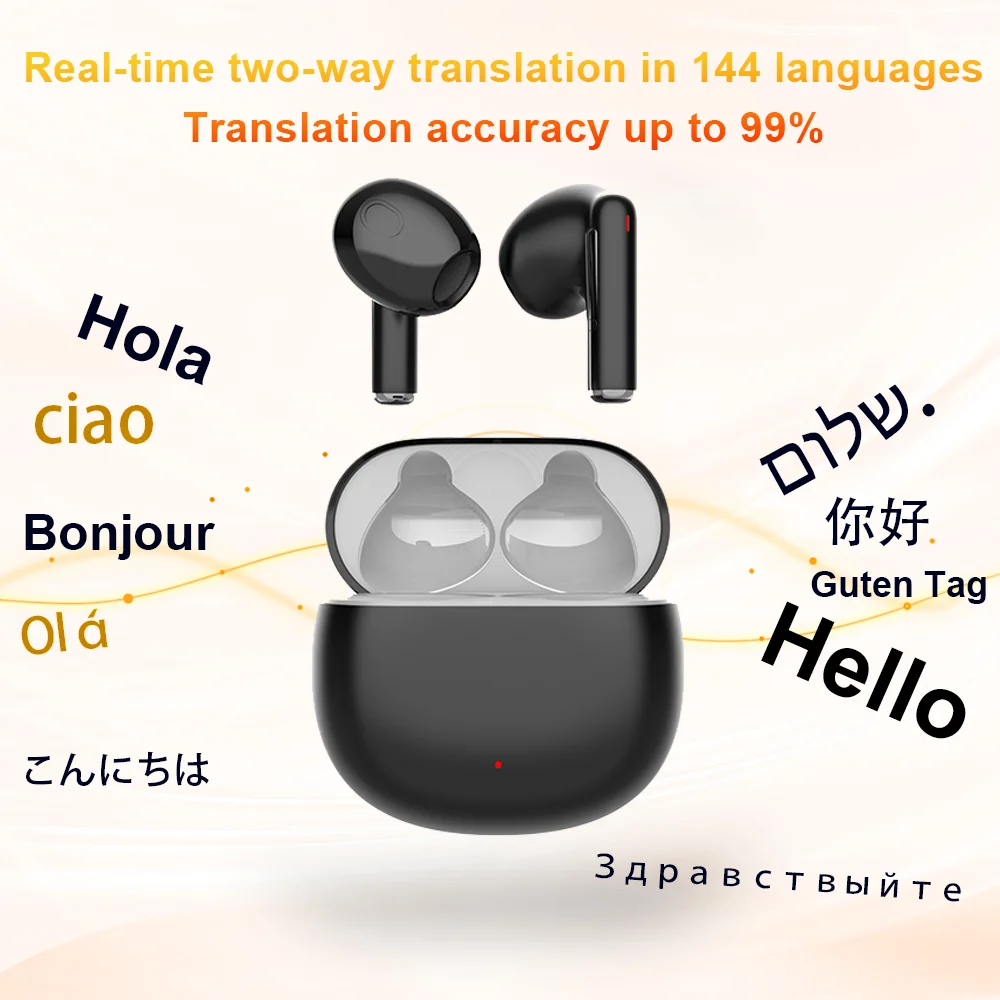 Wireless Bluetooth Earbuds with AI Translation and HiFi Stereo