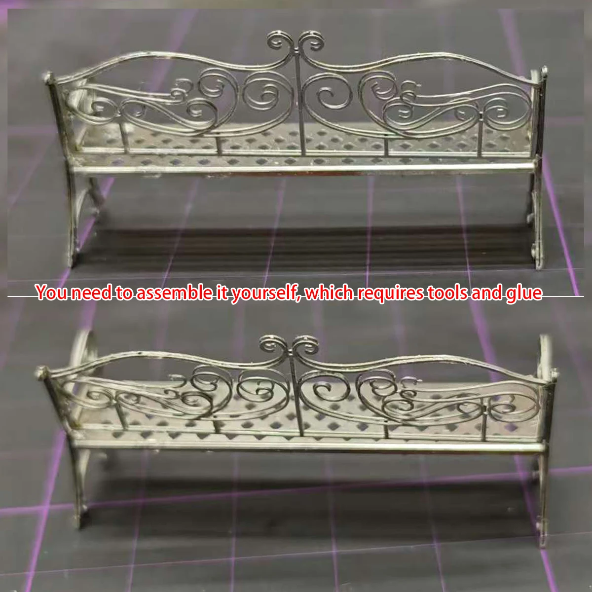 1/35 사진 모형 PE 모래 테이블 디오라마 스케일 모델 키트 금속 스테인리스 스틸 공원 의자 벤치 스툴 바 의자 야외 의자