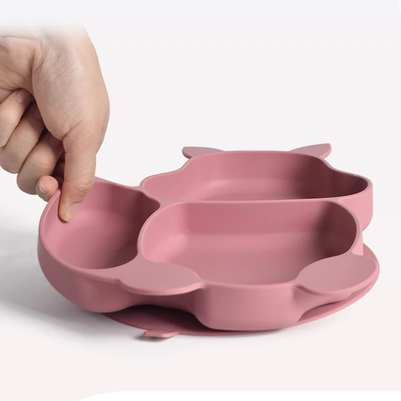 Silicone Meal Set Silicone Feeding Set Baby Tableware Set 4/6/8Pcs Baby Soft Silicone Suction Cup Bowl Dinner Plate Cup Bib Spoon Fork Set Anti-Slip Cutlery For Kids Feeding Dinner Plate