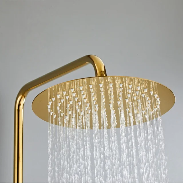 ก๊อกน้ำฝักบัวทองเหลืองรูปหงส์ติดผนัง สำหรับอ่างอาบน้ำและฝักบัว น้ำร้อนน้ำเย็น 5