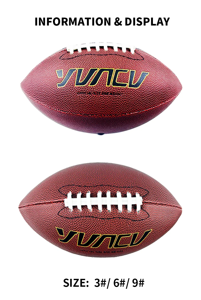 Description Picture 5 of item1pc Standard American Football For Youth And Adult Outdoor Sports Game Competition Training , Rugby Size 9 , 6 , 3