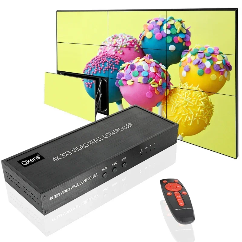 4K 3x3 HDMI 비디오 월 컨트롤러 1x3 1x4 2x2 2x3 2x4 TV 스플라이..