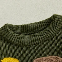 Pudcoco Baby Knit Sweaters Long Sleeve Round Neck Golf Embroidery Pullover Toddler Fall Tops 0-24M - Image 5