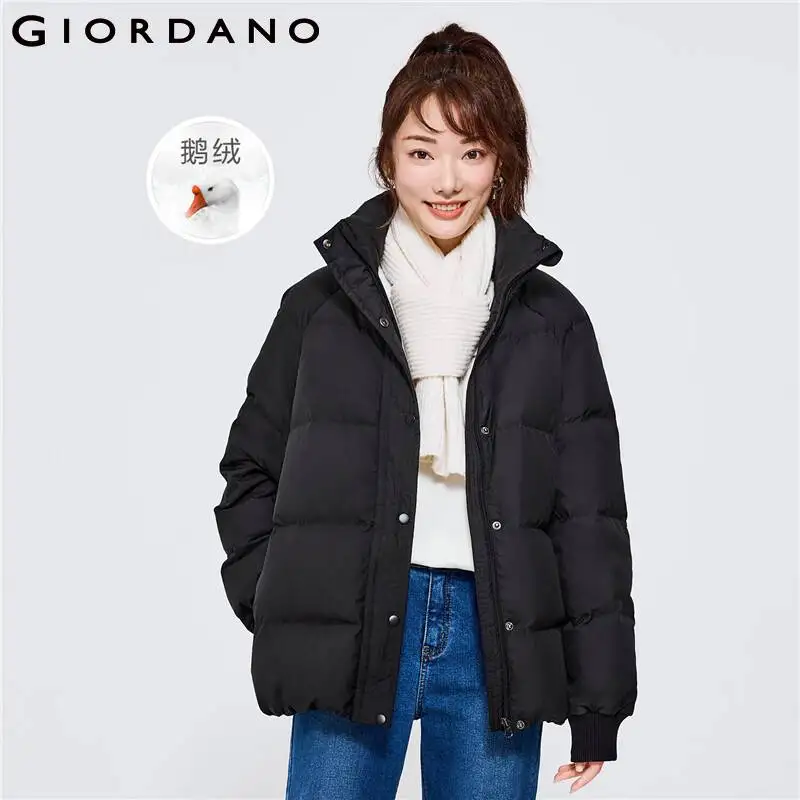 Giordano Women Women's Goose Down Stand Collar Lightweight Jacket Free Shipping 05372736