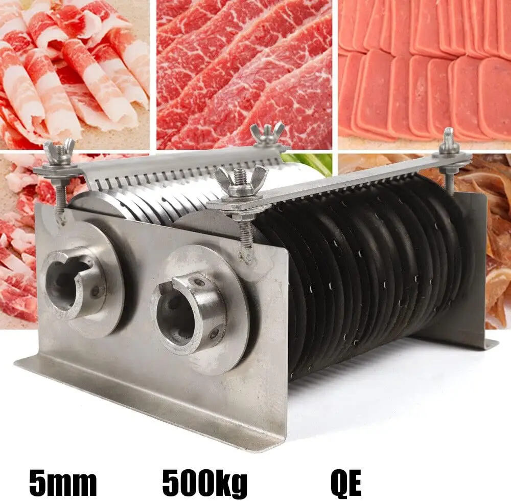 Meat Slicer 5Mm Blade For Meat Cutter Stainless Steel Commercial One Set Blade For Qe Meat Cutting Machine,500Kg/H Meat Slicer 2