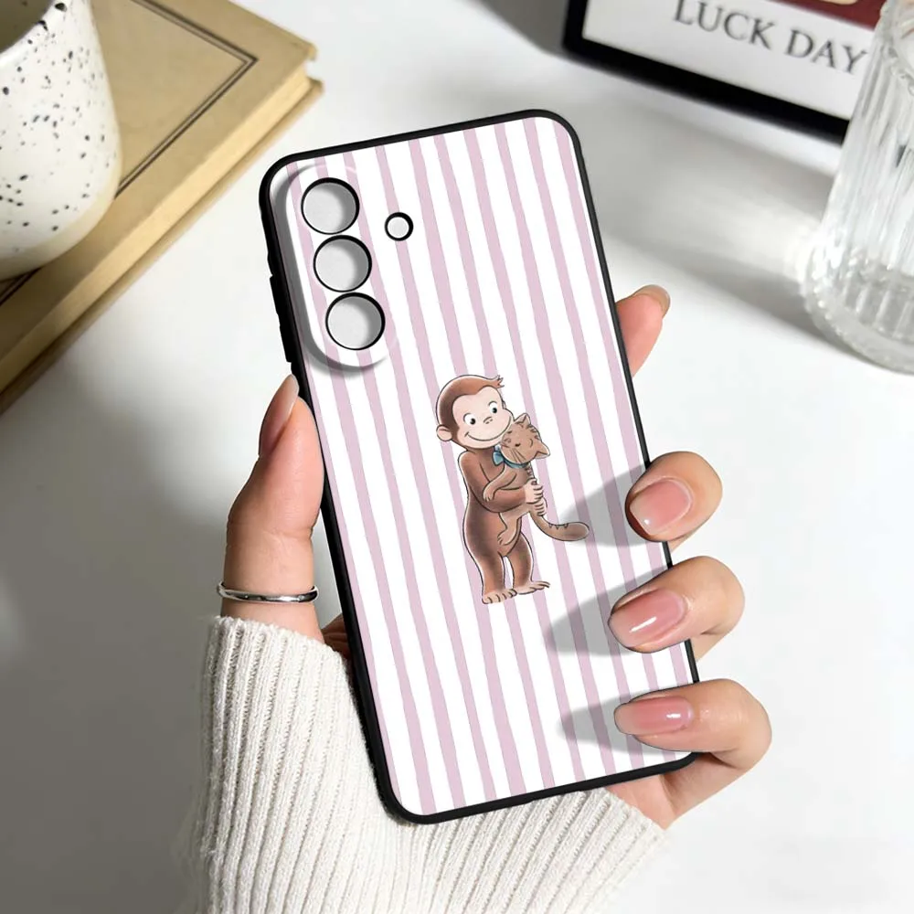 Orange Striped Minimalist Black Phone Case