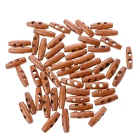 50Pcs Wooden Toggle Buttons 2 Holes 30mm Sewing Coat Clothes Accessories Craft 2