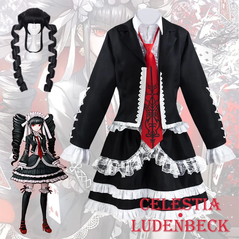 

Celestia Aludenbeck Cosplay Costume Anime Super Danganronpa Uniform for Woman Halloween