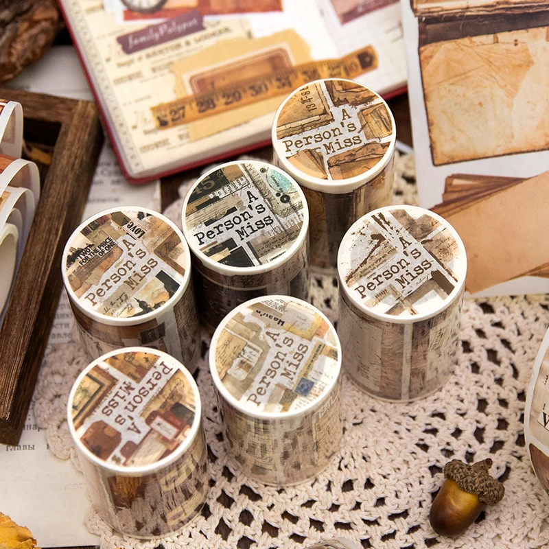 Yoofun 6.5x300cm Vintage Washi Tape A Person's Miss Retro Style Masking Tape for Journaling Scrapbooking Diary diy Stationery 3
