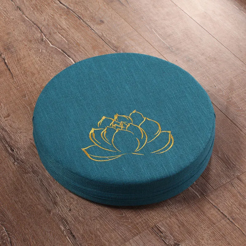 1PC Meditate Meditation PEP Hard Texture Linen Round Backrest Pillow Cushion Washable Yoga Floor Mat 40x6cm 