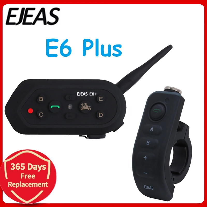 Bluetooth-гарнитура для мотоциклетного шлема E6 Plus 1200 м |