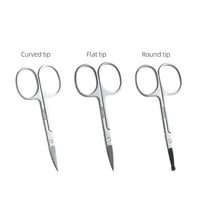 Heallor Mini Stainless Steel Portable Curved Mustache Eyebrow Nose Ear Hair Remover Scissor Trimmer Safety Tips Nail Cuticle Cut 2