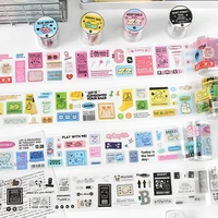 Cute Cartoon PET Label Die Cut Tape Student Handbook Scrapbook Planner Decorative Tape Phone Case DIY Material Sticker 2