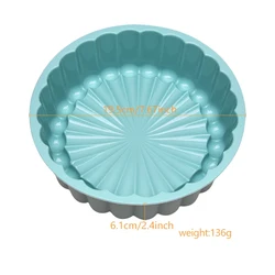 Non - Stick Silicone Round Baking Mold (Blue)