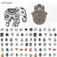 1 sheet Mandala Indian Elephant Nail Water Decals Buddha's Hand Nail Sticker Nail Art Sticker Tattoo Decals 1