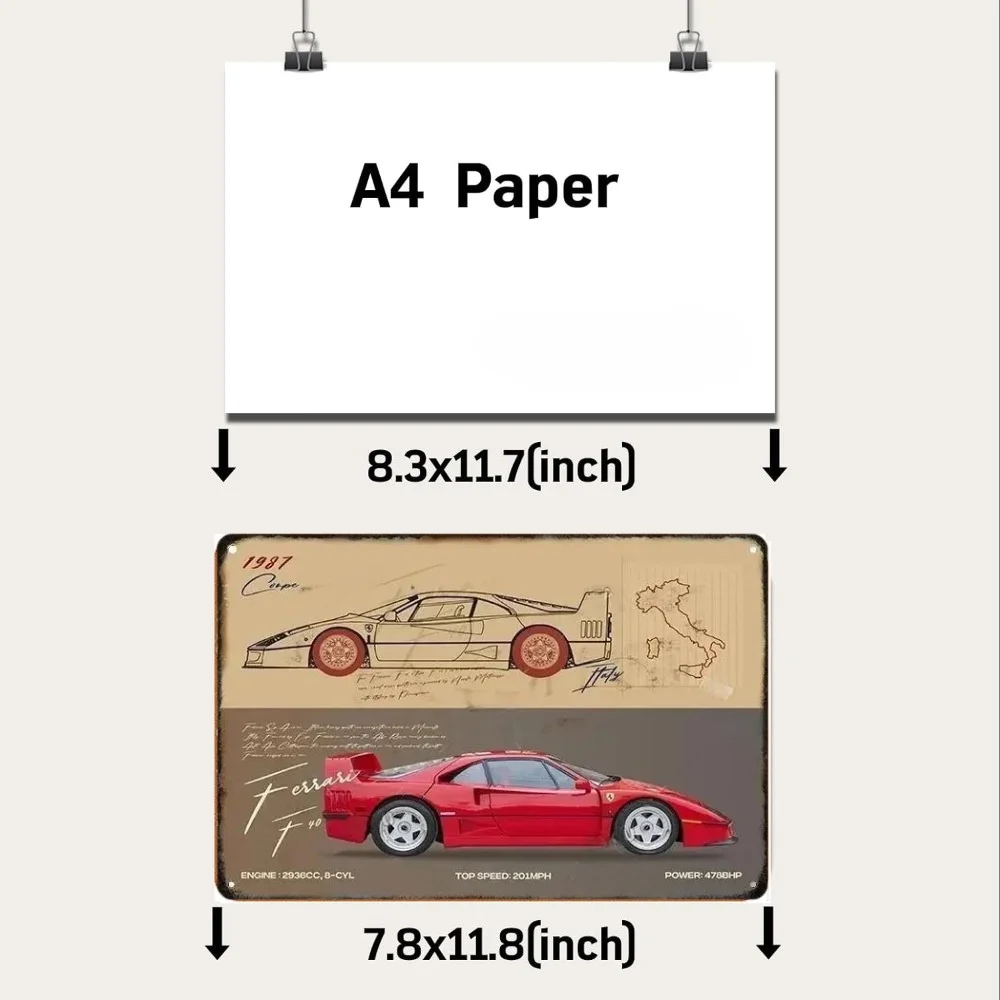 Description Picture 4 of itemMetal Tin Sign Classic Car SUV Board Poster Vintage Decorative Wall Plate Garage Bar Tinplate Signs Shabby Plaques Home Decor