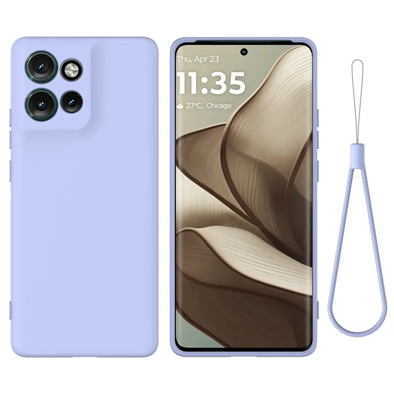 Soft Premium Liquid Silicone Case with Flocking Interior and Strap