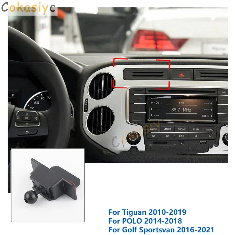 Car Phone Holder GPS Supporting Fixed Bracket Air Outlet Base Accessories 2010- 17mm Special Mounts For Volkswagen Tiguan