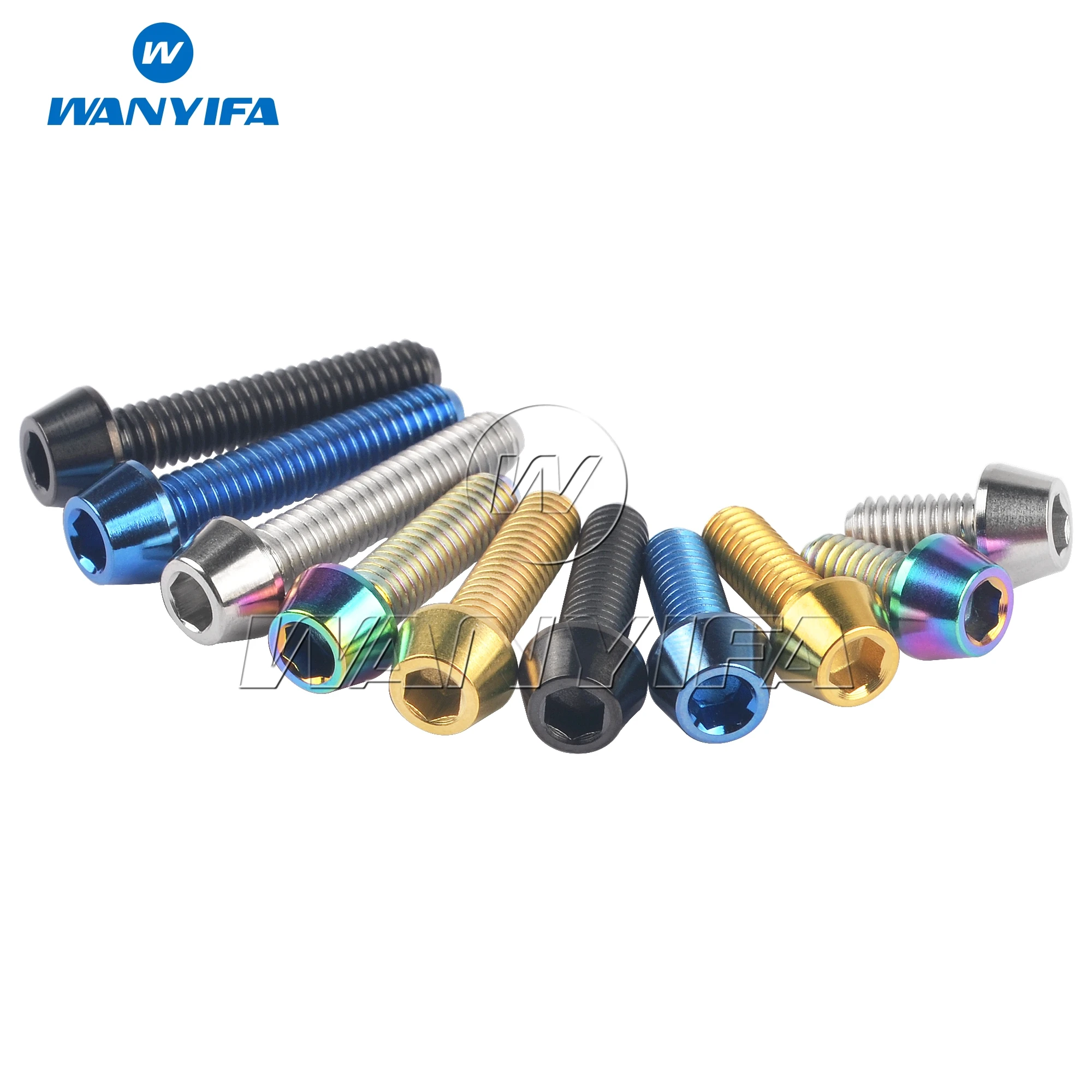 Wanyifa Titanium Ti Bolts M4 x 8 12 15 20mm Allen Key Taper Head Bolt Screw for Bicycle Thumb Shifter titanium bolts