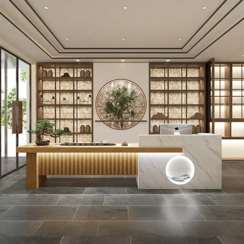 Reception Counter Cosmetics Store Store Beauty Salon Furniture Cashier Desk Electronic Book Executive Customer Center Front Home