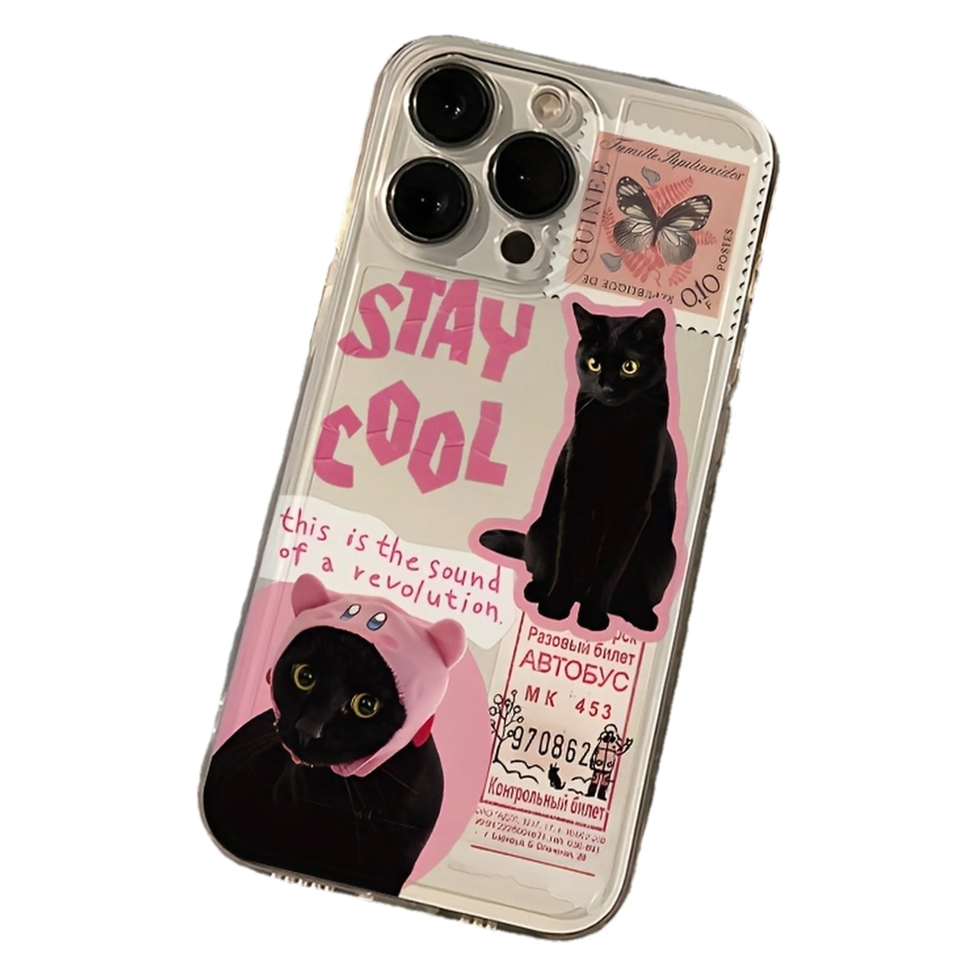 Charming Black Cat Clear TPU Phone Case